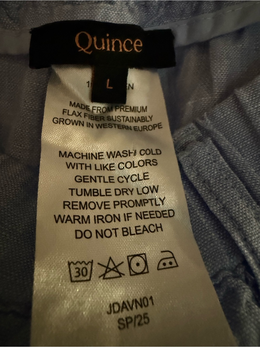 Quince Light Blue Women’s Cropped Linen-Blend Pants - Picture 4 of 4